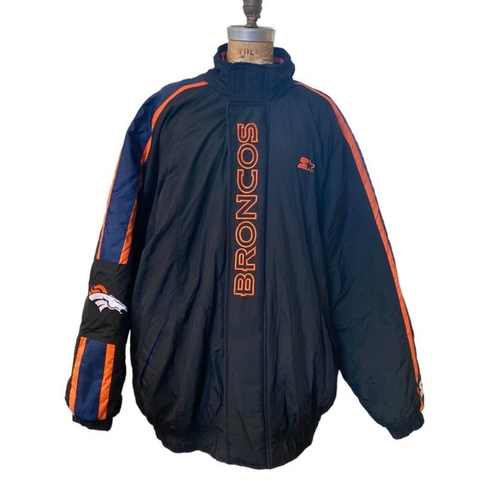 Vintage NFL Denver Broncos Pro Line Starter Puffer Adult Jacket Parka size XXL